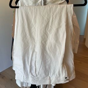 Capri Linen White Pants XL
